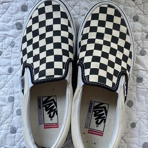 VANS mens check classic slip ons.
